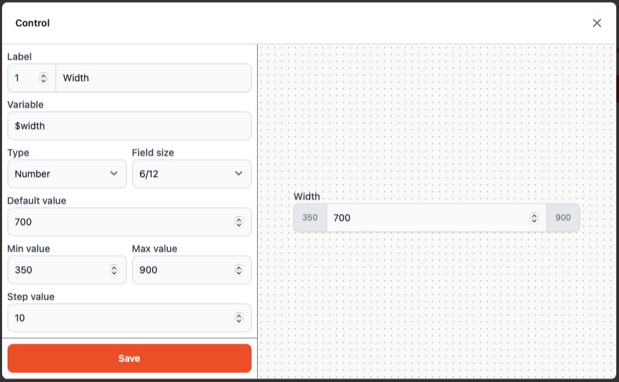 Control Form UI Number Example