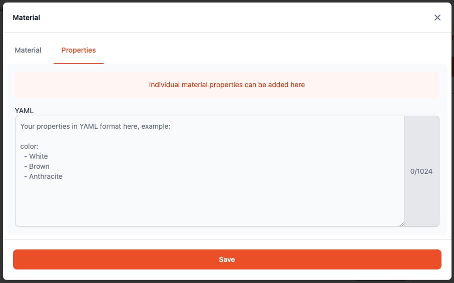 Material Properties YAML